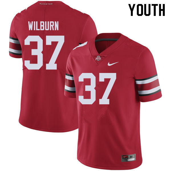 Youth #37 Trayvon Wilburn Ohio State Buckeyes College Football Jerseys Sale-Red